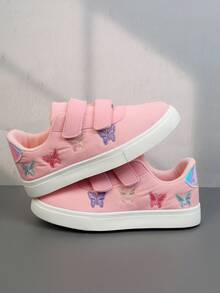 1 Pair Lace-Up Design Breathable Comfortable Canvas Shoes Suitable For Girls Back To School, Suitable For Spring And Autumn - Pink - View 5