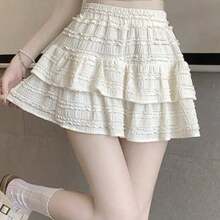 Women Two-Piece Outfits - [Single Item] White Mini Skirt - View 11
