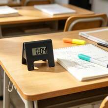 Compact Foldable Digital Clock, Black Minimalist Design, High-Definition Display, Lightweight Portable, Suitable For Desk, Car, Locker And Multiple Scenarios - 彩色 - 查看 2