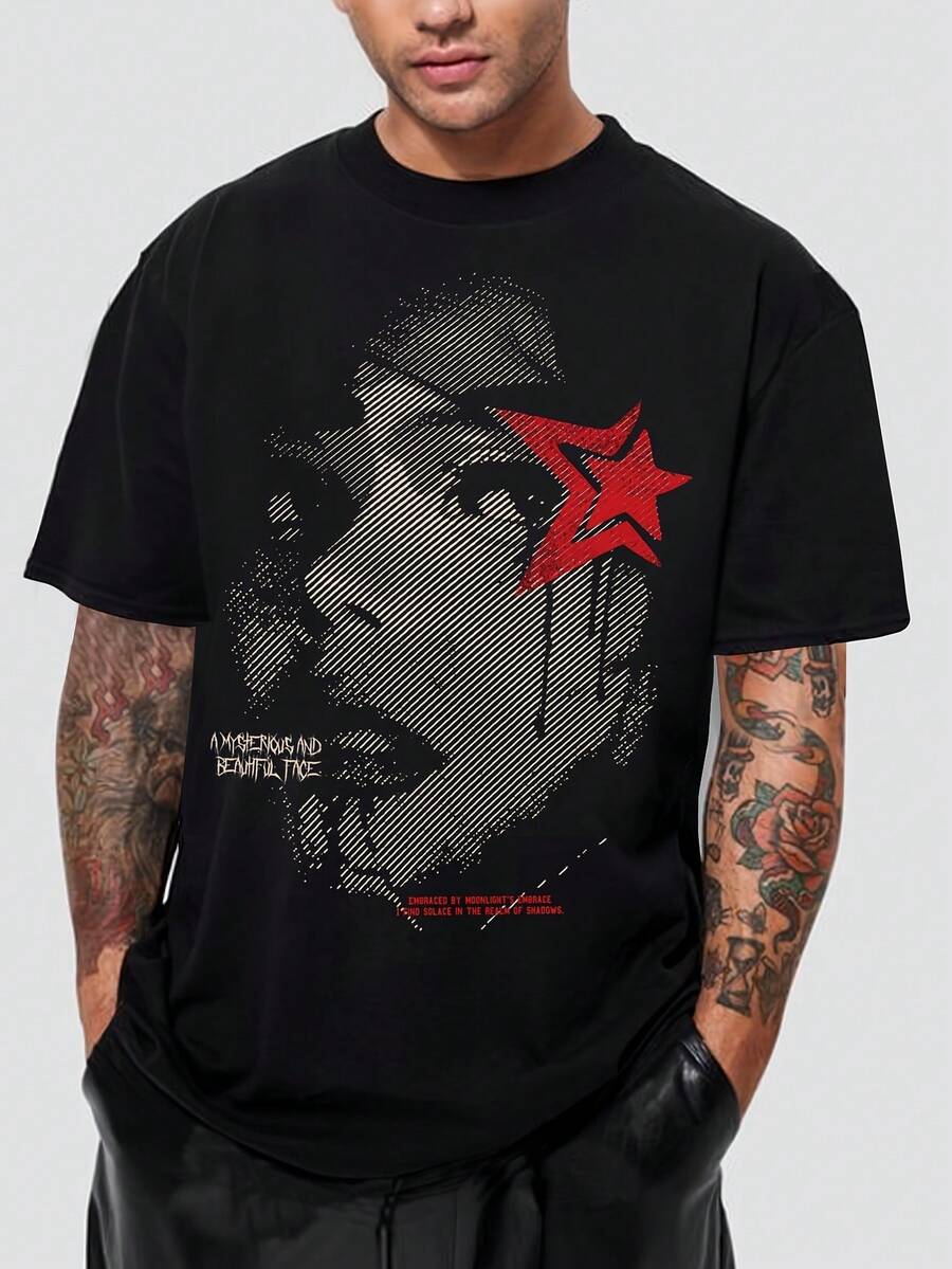 Latest Camiseta de moda para mujerCamiseta de Moda para Hombre, Camiseta Deportiva Casual, Camisa Negra Holgada de Manga Corta,Top de manga corta para verano,blusas para mujer,La elección perfecta para tus atuendos de San Valentín,playeras niño,Camiseta para aficionados de la Copa de Fútbol,playeras de mujer - Negro - Ver 1
