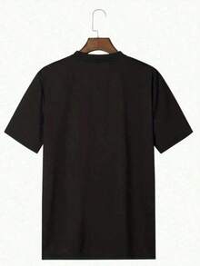 Camiseta de Algodón de Manga Corta con Estampado de Oso de Payeah Fashion, Moderna, Estilo Urbano Vintage, Unisex, Holgada, de Algodón, con Cuello Redondo - Negro - Ver 2