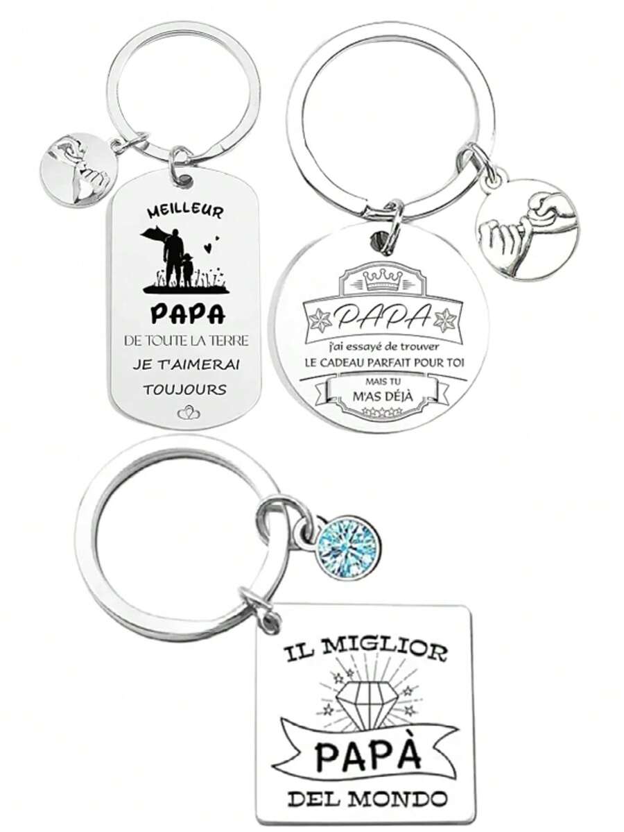 Special Engraved Dad Keychain, With Angel Charm Keychain, Father's Day Gift, Men's Birthday, Father, Stepfather, Grandfather