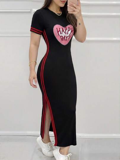 Đầm slip nữ in hoa hồng kiểu dáng thường ngày