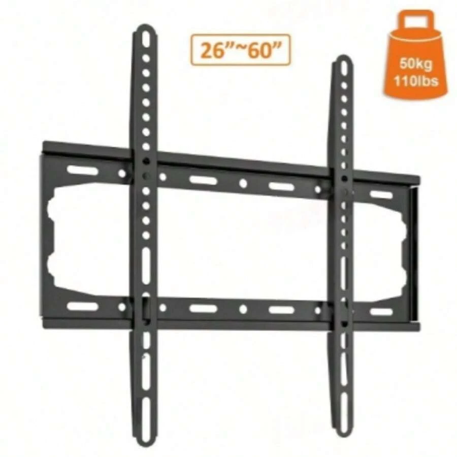 Fixed Metal Wall Mount Bracket For 26" - 60" TVs, Ultra-Thin Design, VESA 400X400mm, 55lbs Load Capacity, Easy Installation Without Power