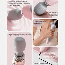 Powerful Handheld Fascia Stick, Wireless Charging Multi Gear Personal Relaxation Device, Soft Silicone Head, Type-C Charging, Portable Fascia Stick Suitable For Neck, Shoulder, Back And Waist, Suitable For Home Use, Daily Use In The Gym - Multicolor - View 4