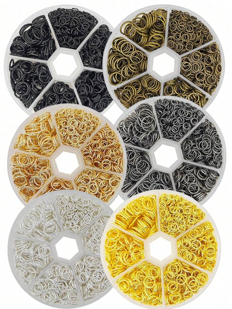 【600个不锈钢开口连接环 - 用于DIY珠宝制作、项链、手链、小型企业用品的开口连接环 - 易于使用、用途广泛且经久耐用】 - 彩色 - 查看 1