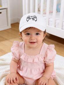 1pc White Game Console Print Baby Baseball Cap, Baby Summer Beach Baseball Cap, Unisex Toddler Summer Sun Protection Baseball Cap - Multicolor - View 6