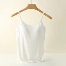 Top de tirantes mujer modal largo con copa, espalda descubierta, básico blanco - Blanco - Ver 7