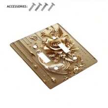 1pc Gold Floral Swan Design 1-Gang/2-Gang Light Switch Panel, Heat Resistant & Fade Proof, Power Socket Wall Plate Decor - A - View 13