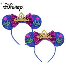 Băng đô tai chuột Minnie của Công chúa Disney - Tai chuột Mickey màu xanh lấp lánh kèm vương miện và nơ - Phụ kiện dành cho nữ dự tiệc công viên giải trí, sinh nhật, cosplay. - Xem 2