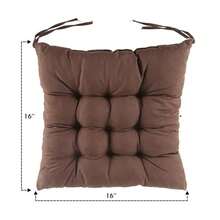 Thick Square Seat Cushion Washable with Comfort Belt Suitable for Dining Chairs, Office Chairs and Computer Chairs - Marrón - Ver 6