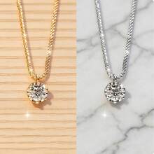1pc Gold/Silver Color Optional Light Luxury Style Single Diamond Starry Sky Clavicle Chain Necklace For Women, Valentine's Day Confession Gift, Daily Commute, Party, Vacation, Versatile - Multicolor - View 3