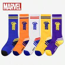 Marvel 1/5雙漫威蜘蛛人兒童襪，膝上足球襪，長筒襪，小腿襪，男孩與兒童籃球運動襪，超級英雄復仇者襪 - 彩色 - 查看 12