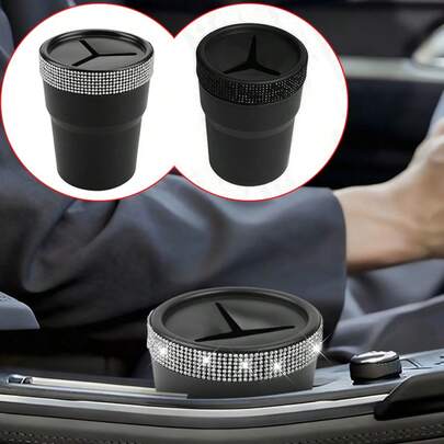 Luxury Car Rhinestone Coin Box, Fully Studded With Sparkling Diamonds, Scratch & Impact Resistant, Holds Coins & Cards Clearly, Universal Fit For All Vehicle Models, Practical Car Interior Decor