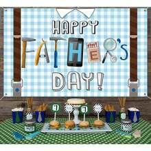 Happy Father's Day Tool Letter Polyester Tapestry, Blue Gingham & Suspenders Print Wall Hanging, "Happy Father's Day" Backdrop With Dad Tools For Celebrations.This Playful Tapestry Features A Light Blue Gingham Background With Brown Suspenders And A Shirt Collar, Paired With "Happy Father's Day" Lettering Cleverly Formed From Dad's Tools: Hammer, Razor, Smartphone, Matches, And Magnifying Glass.Made Of Lightweight Polyester, It Brings A Fun, Handyman Vibe To Any Space And Is Perfect For Photo Backdrops Or Wall Decor. - Z1 - Xem 9