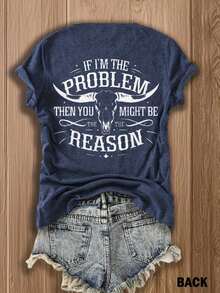 Camiseta Divertida de Matemáticas "Si Soy El Problema" - Camiseta de Algodón con Estampado de Doble Cara |   Suave y cómodo |   Idea de regalo para matemáticos, para parejas, él y ella - Transpirable y de alta calidad - Azul Marino - Ver 2