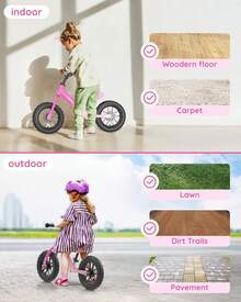 Lilian & Gema Bicicleta de Equilibrio para Niños con Iluminación Colorida, 12'' para Niños de 2 a 5 Años con Asiento y Manillar Ajustables, Regalo de Bicicleta para Niños y Niñas - Azul - Ver 7