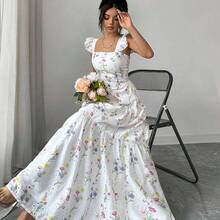 Elenzya Women's Floral Print Ruched Waist Elegant Long Dress, Suitable For Dates And Parties - Amarillo claro - Ver 7