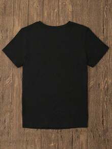 Unity Camiseta con gráficos de corazón y letra, camisetas gráficas para mujer - Negro - Ver 2