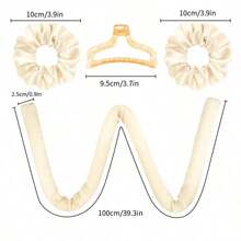 1 Piece Black Heatless Hair Curler, Reusable Ribbon Curling Headband, No Heat Needed, Soft Styling Tool For DIY Waves, Sleeping Hair Styling Accessory, Overnight Hair Curling Headband, No Heat Needed - Multicolor - View 3