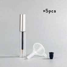1/5/10个装玫瑰金可填充化妆品容器，5毫升透明眼线/睫毛膏空瓶，带漏斗 - 銀色 - 查看 14