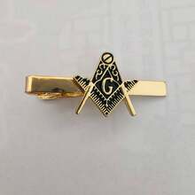 1pc Elegant Men's Tie Clip Accessory, Unisex Business Formal Masonic Tie Pin, Versatile Daily Wear Shirt Accessory - Gold - View 4