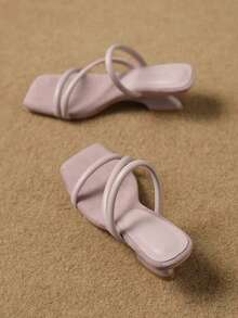 Gorgeous Fashionable Elegant Platform Slide Sandals For Women, French Style High Heel Sandals For Summer 2026 - Purple - View 3