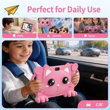 Tablet 7.0-Inch,Double Handle, Android13,4GB RAM+64GB ROM, Display IPS1280x800 2MP+5MP Camera, 4000mAh Battery, Parental Control, Shockproof Cartoon Cat Case Education, Games - Multicolor - View 7