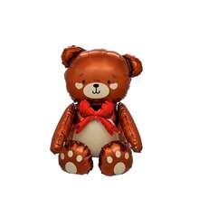 4D Assembled Button Bear Balloon Toy, Cartoon Foil Balloon Set For Children, Suitable For Birthday, Wedding, School Party Decoration - Multicolor - View 9