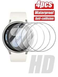 MSRI 4片裝，適用於 Galaxy Watch5 Pro 45mm/Watch4 Watch6/Galaxy Watch4 5 Pro 6 Classic 40mm 44mm 43mm 47mm，高清晰度全覆蓋鋼化玻璃，高硬度－防摔，友善設計兼容所有保護殼，防刮、防水、防指紋 - 無色 - 查看 23
