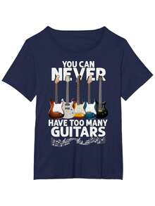 You Can Never Have Too Many Guitars Funny Guitar Player Gift T-Shirt - 黑色 - 查看 9