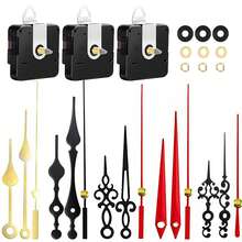3 piezas Kits de movimiento de reloj de cuarzo, longitud del eje: 2 piezas de 16 mm, 1 pieza de 23 mm, incluye 5 pares de manecillas de reloj, adecuado para reloj de pared, reloj de escritorio, reparación, reemplazo y bricolaje, ideal para decoración del hogar y la oficina, un regalo pensado para los entusiastas de los relojes - Multicolor - Ver 2