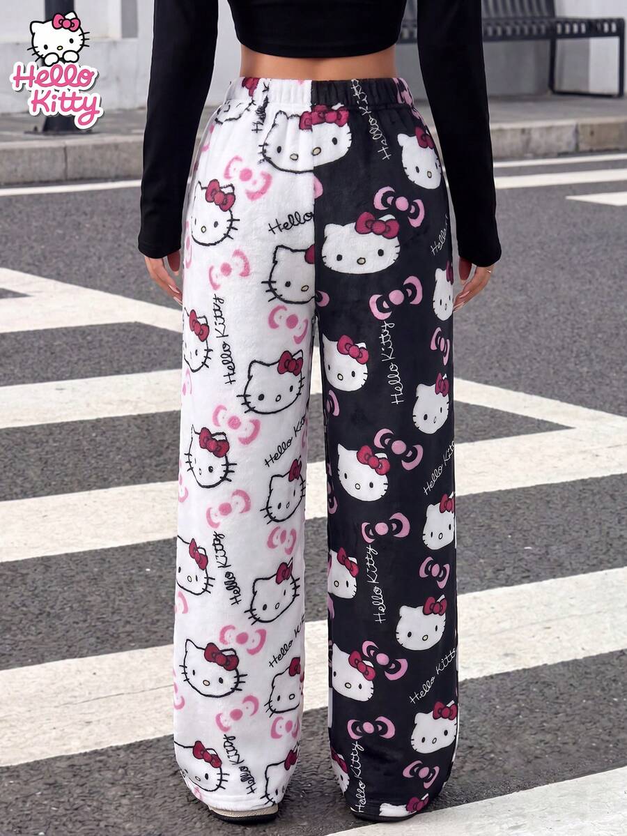 SANRIO 1件 Hello Kitty 女款長褲，毛絨保暖舒適可愛，適合秋冬穿著
