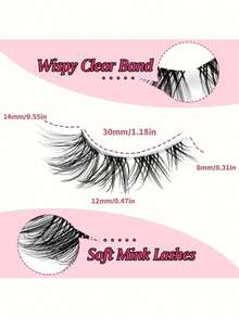 5 pares de pestañas postizas de estilo anime tipo mango para principiantes, de rayas completas | Efecto de maquillaje natural para ojos de dibujos animados + extensión de la esquina exterior - Ver 4