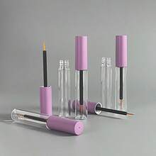 1/5/10个装玫瑰金可填充容器，5毫升透明眼线/睫毛膏空瓶，带漏斗，化妆品补充装罐 - 紫色 - 查看 2