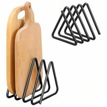 Triangle Cutting Board Rack Black Metal Cutting Board Holder Pot Lid Storage Rack Suitable For Cabinet Countertop - View 1