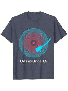 Classic Since '65 Vinyl - 60th Birthday Gift Idea T-Shirt - Black - View 4