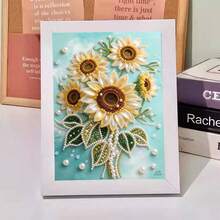 5pcs Diamond Painting Kit - Sunflowers, DIY Art, Home Decor Gift, 17x22cm - View 8