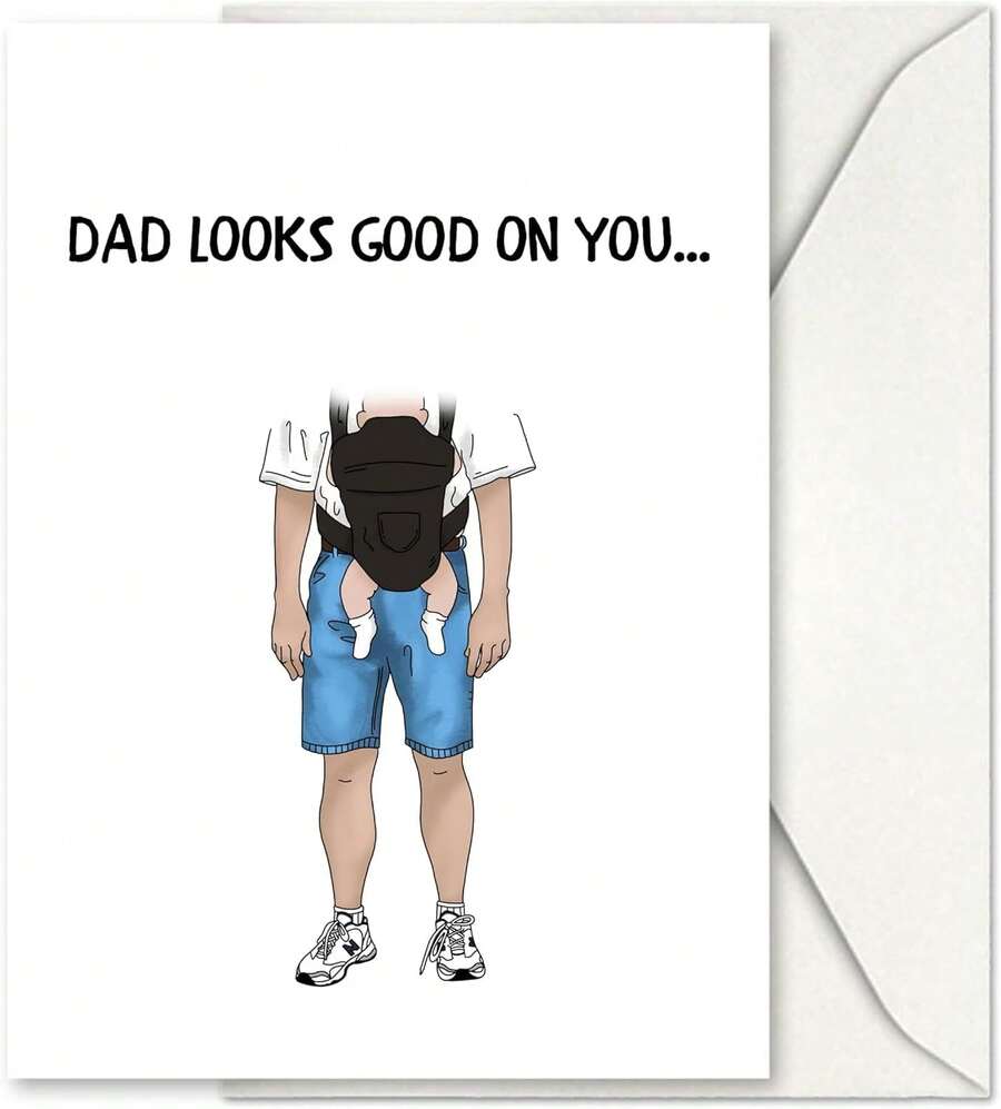 GIFTING GIGGLES First Fathers Day Card - Happy 1st Father's Day Card From Wife To New Dads - Funny Gift Cards For Dad - New Daddy Cute Funny Card From Baby On First Father's Day - 1 - 查看 1