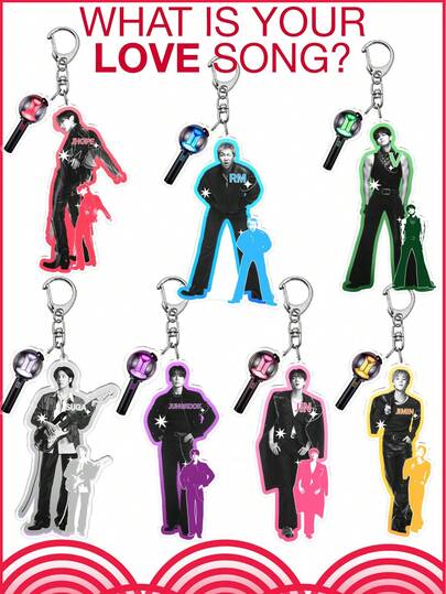 B-TS Keychain, ARIRANG Keychains, JUNG-KOOK, RM, JIN, Jimin, Su-Ga, Jhope, V Keychain, 0320 Keychain, Fans Merch Goods, Bag Pendant, Car Pendant, Collection Pendant Decoration, Home Decor, Birthday Gift