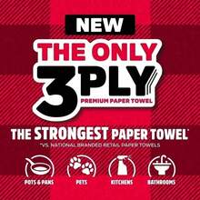 Brawny Tear-A-Square 3-Ply Paper Towels, Strongest On The Market, SFI-Certified, Custom Clean Sizes, Perfect For Everyday Messes, Ideal For Kitchen, Bathroom, And Office Use, Extra Absorbent For Quick Cleanup, 2 Triple Rolls (114 Sheets/Roll), Durable, Tear-Resistant, Convenient For Any Cleaning Task, Soft And Strong For Maximum Performance - 1 - View 10