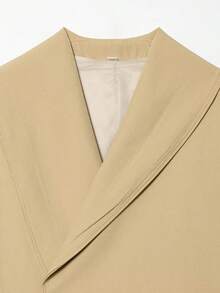 Solid Color Casual Turndown Collar Short Jacket, Suitable For Spring And Autumn - Khaki - View 4