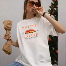 Camiseta de algodón 100% de estilo lindo, estilo BF, retro americano, casual, moderna, cómoda, holgada y versátil para el verano. - Blanco - Ver 3