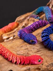 1/2/3/4/5/6pcs Movable Joint 3D Printed Snake Surprise Egg, Gecko, Home Office Decor, Suitable For Room Decoration Statue, Desktop Ornament, Stress Relief, Fingertip Toy, Party Gift, Halloween Gift, Christmas Stocking Filler, Christmas Gift - Multicolor - View 11