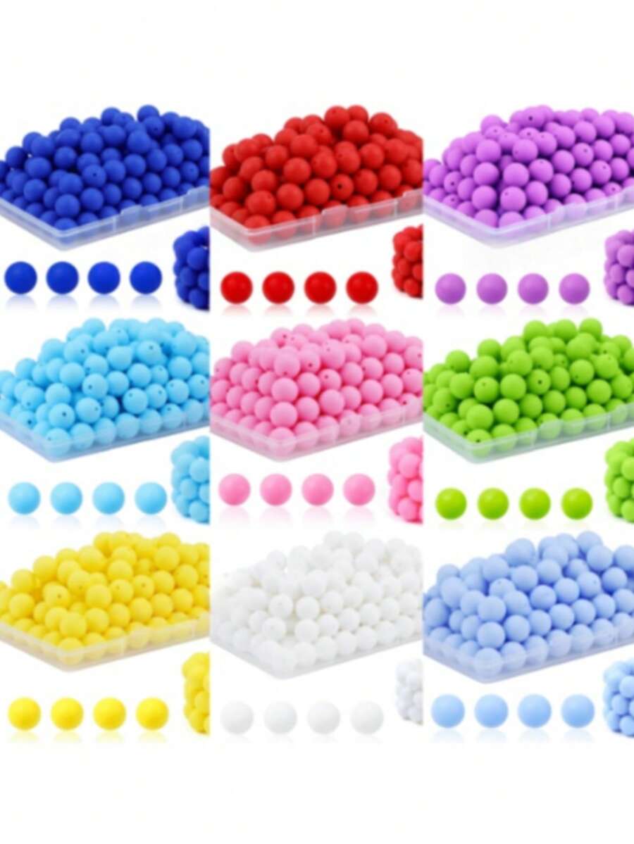20 hạt silicon tròn 15mm dùng làm trang sức DIY, móc khóa, vòng cổ, vòng tay, đồ thủ công mỹ nghệ. - Nhiều màu - Xem 1
