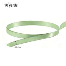 10 Yards Mint Green Satin Ribbon 10mm Polyester Ribbon, Light Green Satin Ribbon, Suitable For Graduation Gifts, Basket Fillers, Hair Accessories, Scrapbooking, Cake Bows, Weddings And Birthdays - Multicolor - View 7