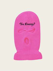1pc Yes Daddy Ski Mask, Knitted Warm Three-Hole Hat, Cycling And Cold Protection - Three Holes YES - View 15