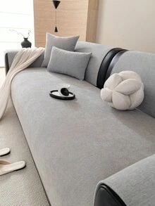 1 chiếc vỏ đệm sofa bằng vải chenille mềm mại, thoải mái, kiểu dáng hiện đại tối giản, chống trượt, dùng được quanh năm, chống bụi và dễ vệ sinh, mềm mại và không phai màu, thân thiện với thú cưng, phù hợp cho phòng ngủ, văn phòng, phòng khách, sofa hình chữ L và sofa 1/2/3/4 chỗ ngồi. - Màu Xám nhạt - Xem 5