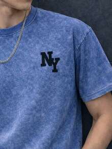 "NY" Short Sleeve T-Shirt, Casual Summer Crew Neck, 100% Cotton. Clothing. "NY" Letter Print T-Shirt, Summer Clothing, Fashion, Cool And Lightweight Design. Immediate Delivery, National Shipping, Made In Mexico. Available In Different Colors. - 礦物洗車液 - 查看 2