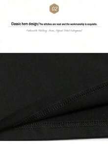 Camiseta con Estampado de Letras de Dibujos Animados para Mujer - Diseño Atrevido, 1 Pieza, Camiseta de 200g de Fibra de Filamento de Poliéster Resistente, Estilo Casual, Material Duradero, Blusa Elegante, para Amantes de la Moda - Negro - Ver 5